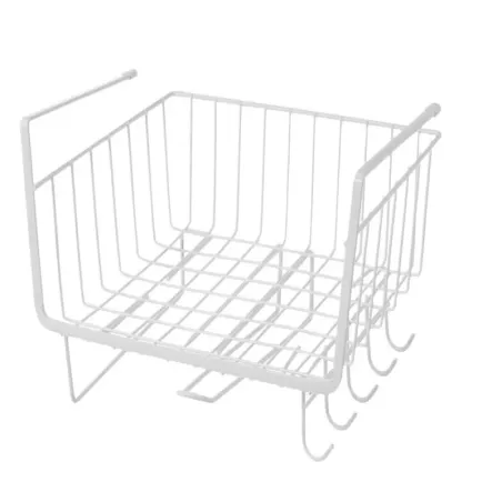 Koszyk podwieszany pod szafkę blat biały 5 haczyków uchwyt na papier-5907451371428