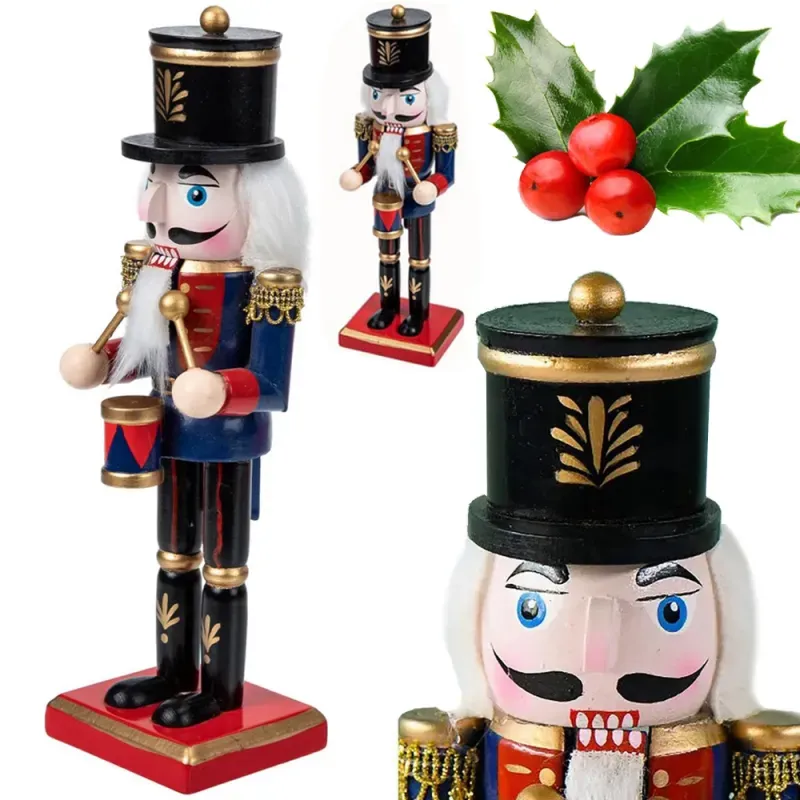 Dziadek do orzechów żołnierz drewniany ozdobna świąteczna figurka-5907451367834