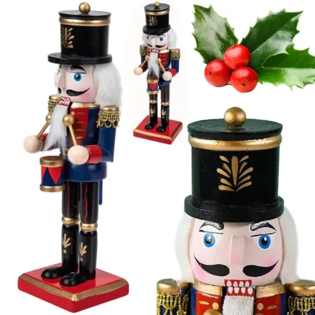 Dziadek do orzechów żołnierz drewniany ozdobna świąteczna figurka-5907451367834