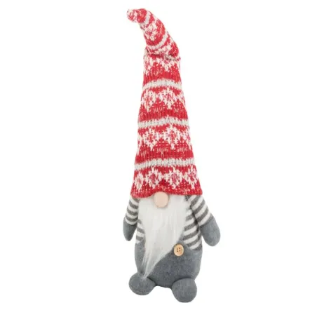 Skrzat krasnal świąteczny szary gnom z brodą pod choinkę 38cm miękki-5907451367704