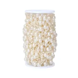 Girlanda perłowa biała perełki 10mm na choinkę koraliki szpula 5mb-5907451366431