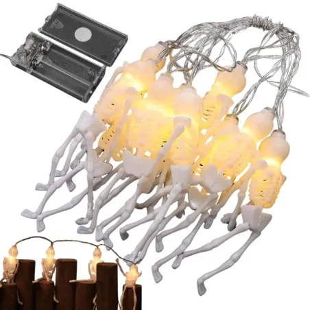 Łańcuch świetlny girlanda led halloween szkielet 2m 10 szkieletów-5907451362884