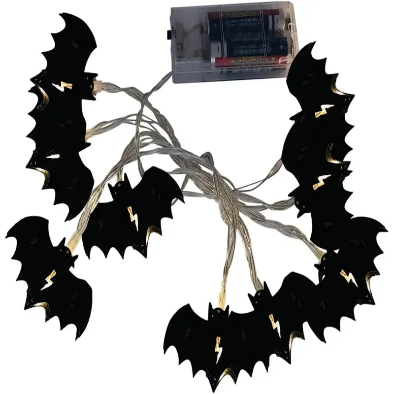 Lampki nietoperz 10 led wiszące halloween 200cm świecąca dekoracja-5907451362877