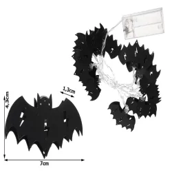 Lampki nietoperz 10 led wiszące halloween 200cm świecąca dekoracja-5907451362877
