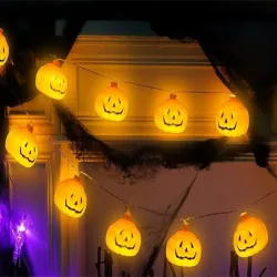 Lampki dynie 10 led wiszące halloween 200cm świecąca dekoracja ozdoba-5907451362839