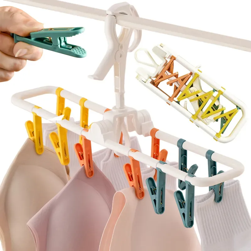 Suszarka na skarpetki bieliznę ubrania wieszak wisząca 12 klamerek zestaw-5907451364949