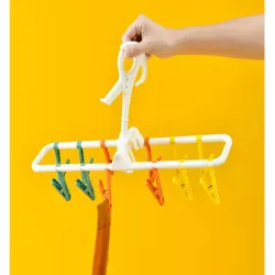 Suszarka na skarpetki bieliznę ubrania wieszak wisząca 12 klamerek zestaw-5907451364949