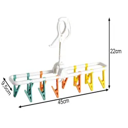 Suszarka na skarpetki bieliznę ubrania wieszak wisząca 12 klamerek zestaw-5907451364949
