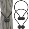 Klamry ozdobne czarne spinki upięcia do zasłon firan magnetyczne-5907451355435