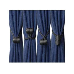 Klamry ozdobne czarne spinki upięcia do zasłon firan magnetyczne-5907451355435