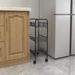 Półka łazienkowa kuchenna szafka na kółkach regał metalowa trzy poziomy-5907451358702
