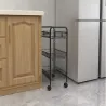 Półka łazienkowa kuchenna szafka na kółkach regał metalowa trzy poziomy-5907451358702