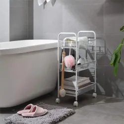 Półka łazienkowa kuchenna szafka na kółkach regał metalowy 3 poziomy-5907451358696