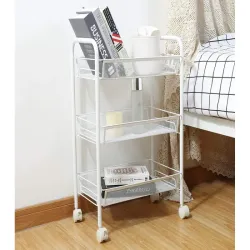 Półka łazienkowa kuchenna szafka na kółkach regał metalowy 3 poziomy-5907451358696