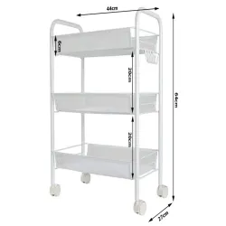 Półka łazienkowa kuchenna szafka na kółkach regał metalowy 3 poziomy-5907451358696