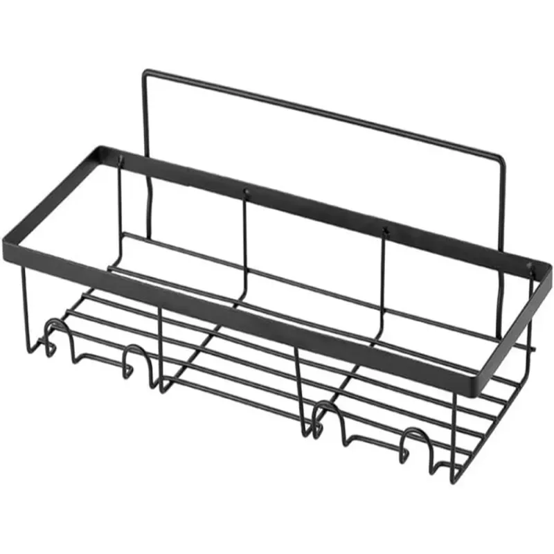 Półka łazienkowa do łazienki prysznicowa loft wisząca z 4 haczykami-5907451358443