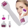 Derma roller 6w1 zestaw do mezoterapii mikroigłowej wałek twarz ciało-5907451372500