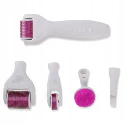 Derma roller 6w1 zestaw do mezoterapii mikroigłowej wałek twarz ciało-5907451372500