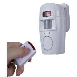 Alarm bezprzewodowy czujnik ruchu + 2 piloty 105db na baterie-5907451300381