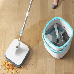 Mop obrotowy 360° 2 x mikrofibra z wiadrem rotacyjnym turbo zestaw-5907451371732