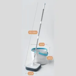 Mop obrotowy 360° 2 x mikrofibra z wiadrem rotacyjnym turbo zestaw-5907451371732