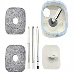 Mop obrotowy 360° 2 x mikrofibra z wiadrem rotacyjnym turbo zestaw-5907451371732