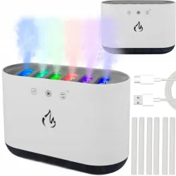 Nawilżacz powietrza kominek dyfuzor lampka led rgb aromaterapia 6 dysz-5907451373859