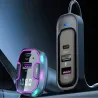 Transmiter bluetooth samochodowy fm 3x usb typ c adapter ładowarka-5907451374023