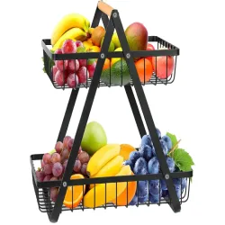 Półka kuchenna organizer kuchenny stojący dwupoziomowy koszyczkami-5907451369968