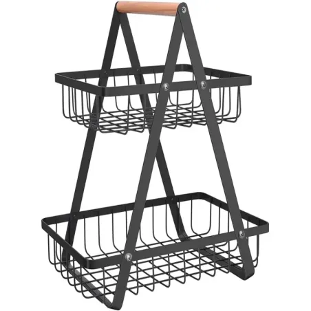Półka kuchenna organizer kuchenny stojący dwupoziomowy koszyczkami-5907451369968