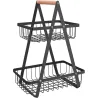 Półka kuchenna organizer kuchenny stojący dwupoziomowy koszyczkami-5907451369968