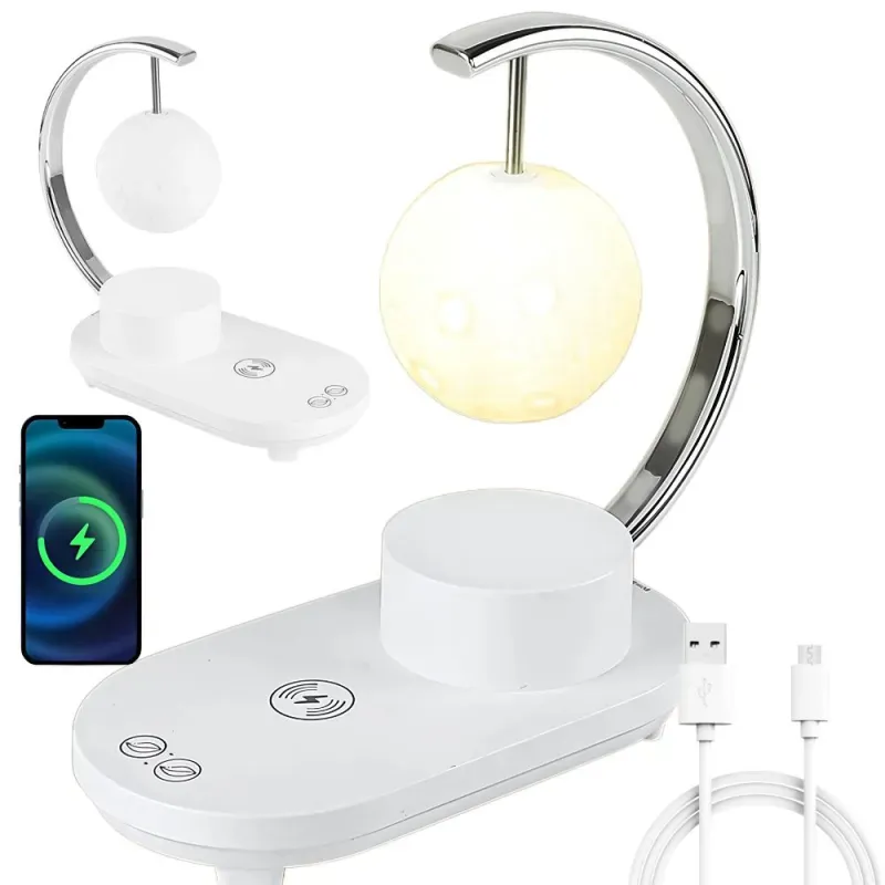 Lampka księżyc rgb z ładowarką indukcyjną 10w usb głośnik bluetooth-5907451374078