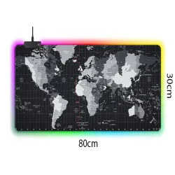Podświetlana podkłada pod mysz gamingowa led XXL 80x30cm mapa świata-5907451334447