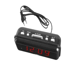 Budzik zegar elektroniczny sieciowy led 24h alarm-5907451332986