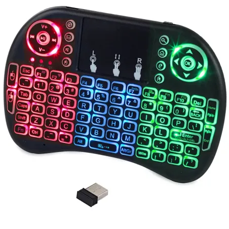 Klawiatura bezprzewodowa mini podświetlana do tv komputera android box-5907451318553