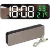Zegar elektroniczny cyfrowy led budzik termometr lustro stojący usb-5907451368572