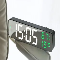 Zegar elektroniczny cyfrowy led budzik termometr lustro stojący usb-5907451368572