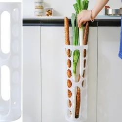 Pojemnik na torby plastikowe organizer uniwersalny biały na reklamówki-5907451373026