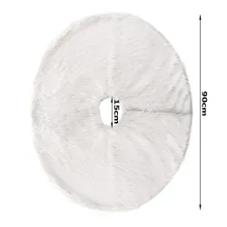 Dywanik pod choinkę na święta mata futerko biały okrągły 90cm okrągły-5907451350690