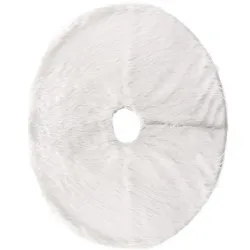 Dywanik pod choinkę na święta mata futerko biały okrągły 90cm okrągły-5907451350690