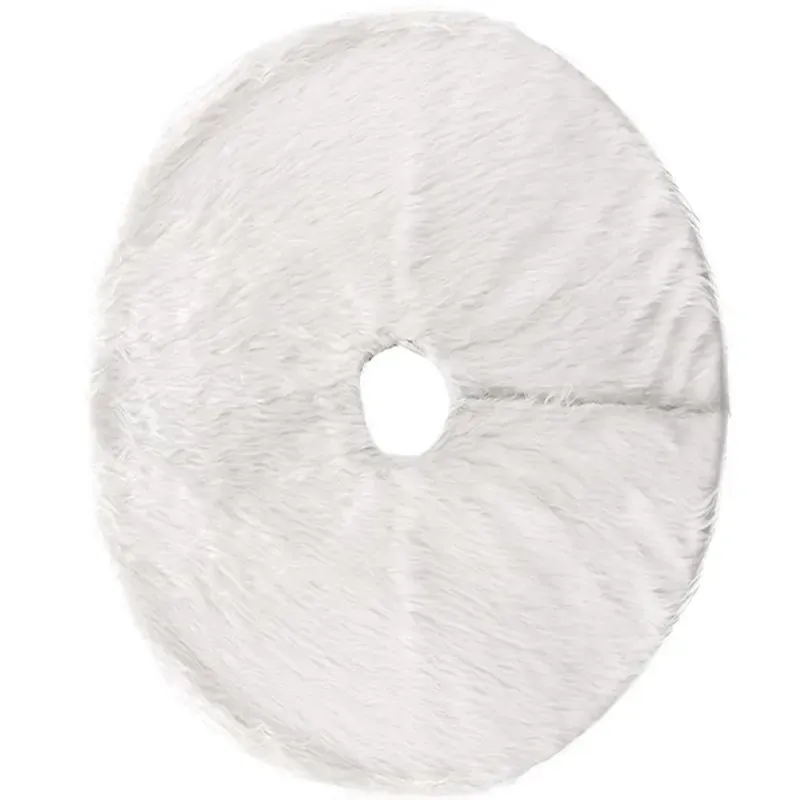 Dywanik pod choinkę na święta mata futerko biały okrągły 90cm okrągły-5907451350690