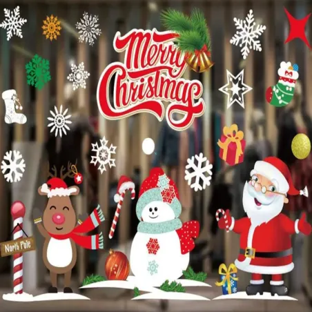 Naklejki świąteczne na okno szybę święta choinki-5907451350836