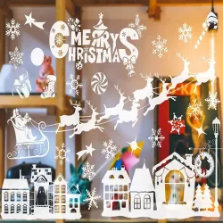 Naklejki świąteczne na okno szybę święta mikołaj folia na szybę-5907451350829