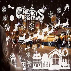 Naklejki świąteczne na okno szybę święta mikołaj folia na szybę-5907451350829