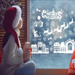 Naklejki świąteczne na okno szybę święta mikołaj folia na szybę-5907451350829