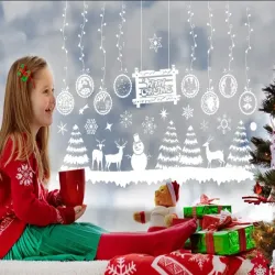 Naklejki świąteczne na okno szybę święta choinki folia na szybę-5907451350805
