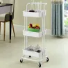 Półka łazienkowa szafka kuchenna regał mobilny na kółkach 3 poziomy biała-5907451372968