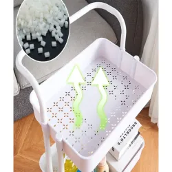 Półka łazienkowa szafka kuchenna regał mobilny na kółkach 3 poziomy biała-5907451372968