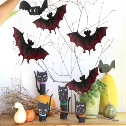 Nietoperze zestaw 4 sztuk 5.5x10cm do dekoracji na halloween-5907451349618
