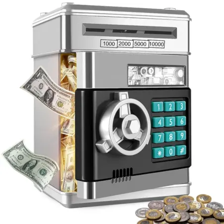 Skarbonka sejf bankomat z kodem dostępu PIN na banknoty monety skarby-5907451347485